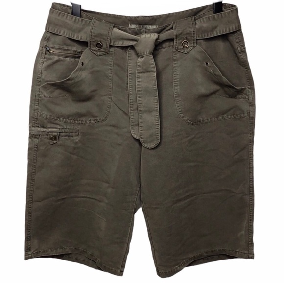Sandro Utility Bermuda Shorts Khaki Size 10 Designer Summer Shorts - Picture 1 of 9